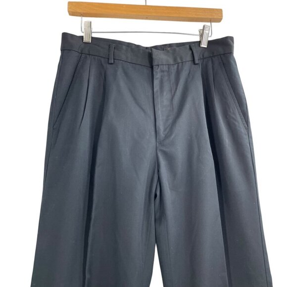 Greg Norman Black Pleated Cuffed Pants Mens Size 32x34 Classic Career Business - Picture 2 of 8